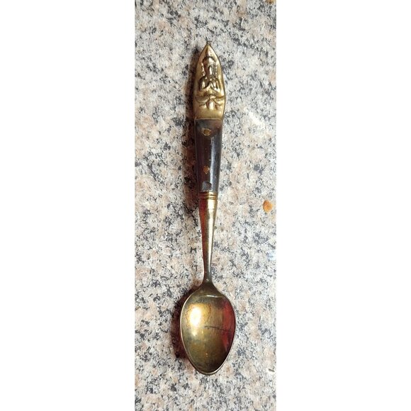 Lot of Miniature Tea Set & Brass/ Wood Spoons - Picture 6 of 7